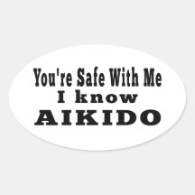 I know Aikido Oval Stickers