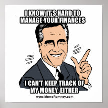 I KNOW IT'S HARD TO MANAGE YOUR FINANCES POSTER