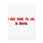 i know where You Live Postcards