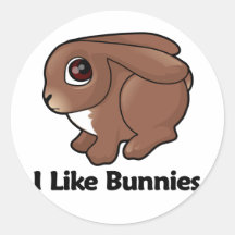 I Like Bunnies Round Stickers