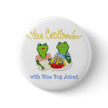 I Like Centipedes with Blue Bug Juice Pinback Buttons