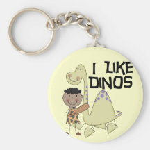I Like Dinos African American Boy Tshirts Key Chains