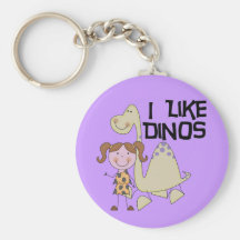 I LIke Dinos-GIrl Tshirts and Gifts Key Chain