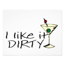 I Like It Dirty Martini Custom Invitations