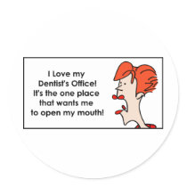 I like my dentists office round sticker