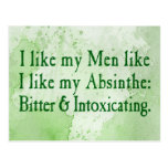 I Like My Men Like I Like My Absinthe Postcard
