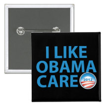 I Like ObamaCare With Obama Logo Pins