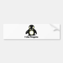 I Like Penguins Bumper Stickers