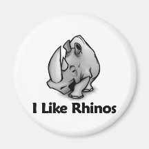 I Like Rhinos Fridge Magnet
