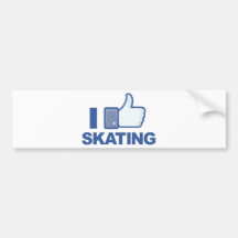 I LIKE SKATING facebook LIKE thumb up graphic Bumper Sticker