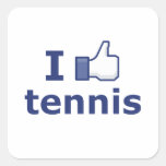 I Like Tennis Square Stickers