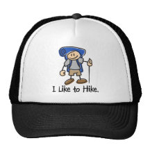 I Like to Hike Blue Backpack Shirt Hat