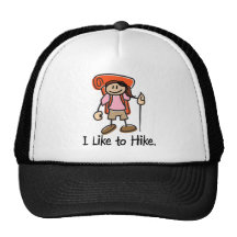 I Like to Hike Girl - Orange Backpack Mesh Hats