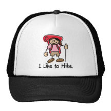 I Like to Hike Girl - Red Backpack Mesh Hat