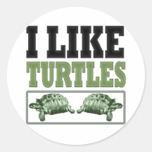 I Like Turtles Big Text Stickers