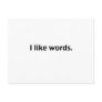 I like words post card