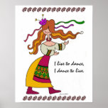 I Live to Dance Ukrainian Folk Art Print