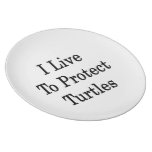I Live To Protect Turtles Party Plates