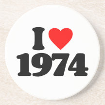 I LOVE 1974 BEVERAGE COASTERS