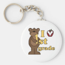 I Love 1st Grade Tshirts and Gifts Key Chains
