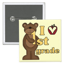I Love 1st Grade Tshirts and Gifts Pinback Buttons