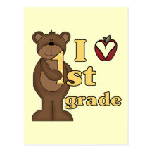 I Love 1st Grade Tshirts and Gifts Post Cards