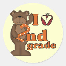 I Love 2nd Grade Tshirts and Gifts Round Sticker