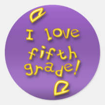 I Love 5th Grade Stickers