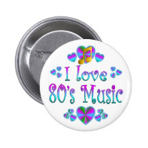 I Love 80s Music Button