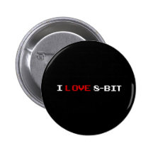 I Love 8 Bit Button