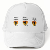 I Love A Firefighter Mesh Hat