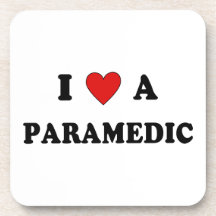 I Love a Paramedic Beverage Coaster