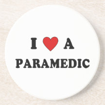 I Love A Paramedic Beverage Coaster
