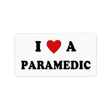 I Love A Paramedic Personalized Address Label