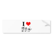 I Love A-S-L Bumper Stickers