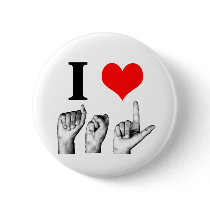 I Love A-S-L Pinback Button