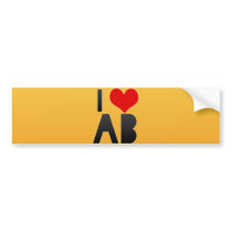 I Love AB Bumper Sticker