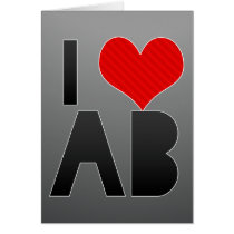 I Love AB Greeting Cards