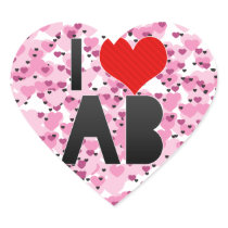 I Love AB Heart Sticker