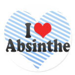 I Love Absinthe Round Sticker