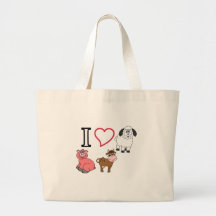 I LOVE..,adorable farm animals 2 Tote Bags