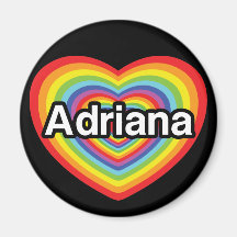 I love Adriana: rainbow heart Refrigerator Magnet