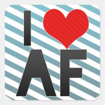 I Love AF Square Sticker