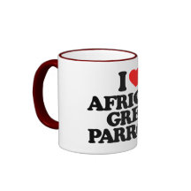 I LOVE AFRICAN GREY PARROTS COFFEE MUG