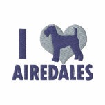 I Love Airedales Ladies Monochrome Polo Shirt