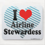 I Love Airline Stewardess mousepads
