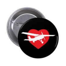 I Love Airplanes Buttons