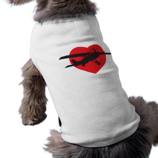 I Love Airplanes Doggie Tee Shirt