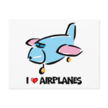 I Love Airplanes Postcard