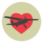 I Love Airplanes Round Stickers